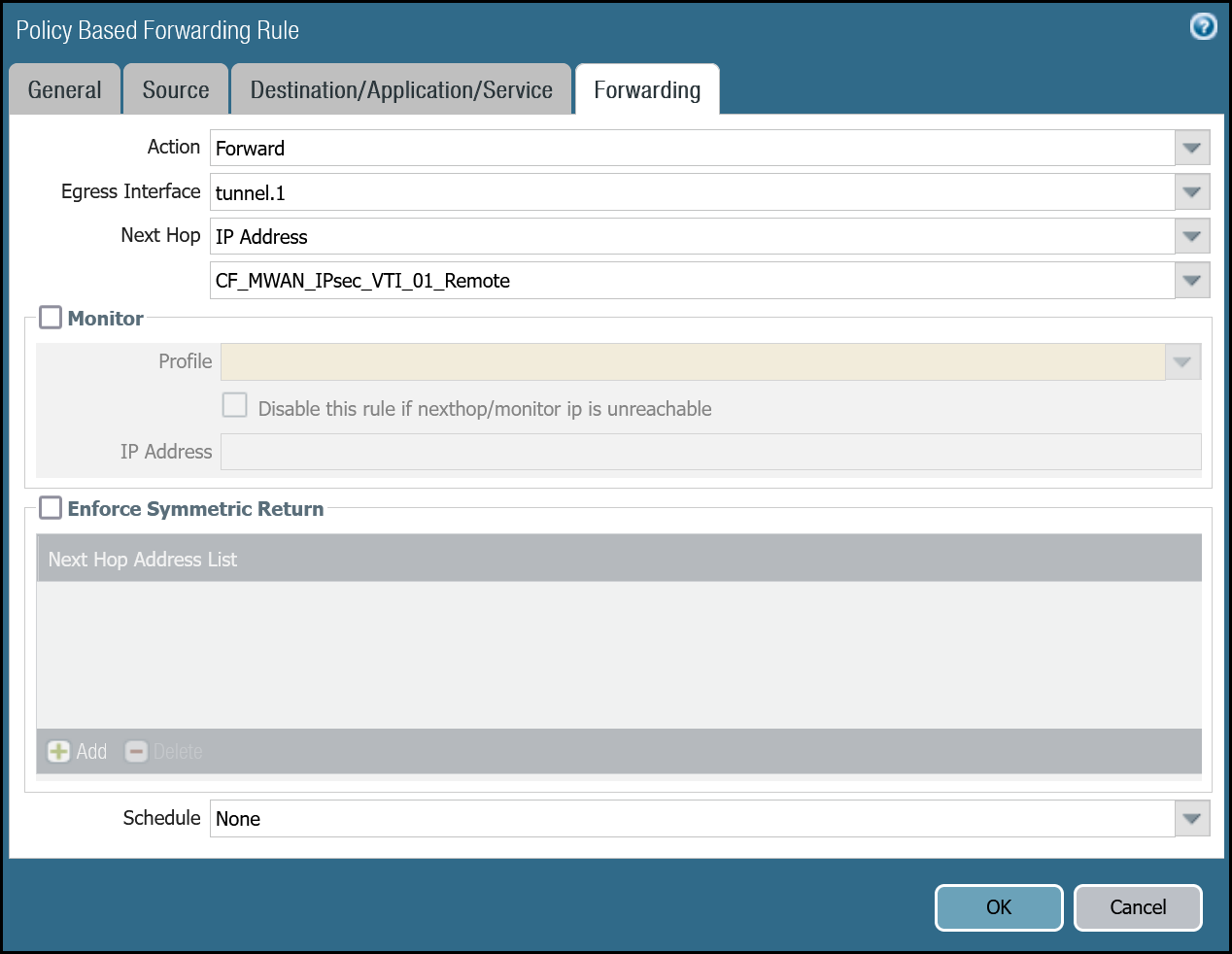 PBF: Trust to Magic WAN via tunnel.1 - Forwarding