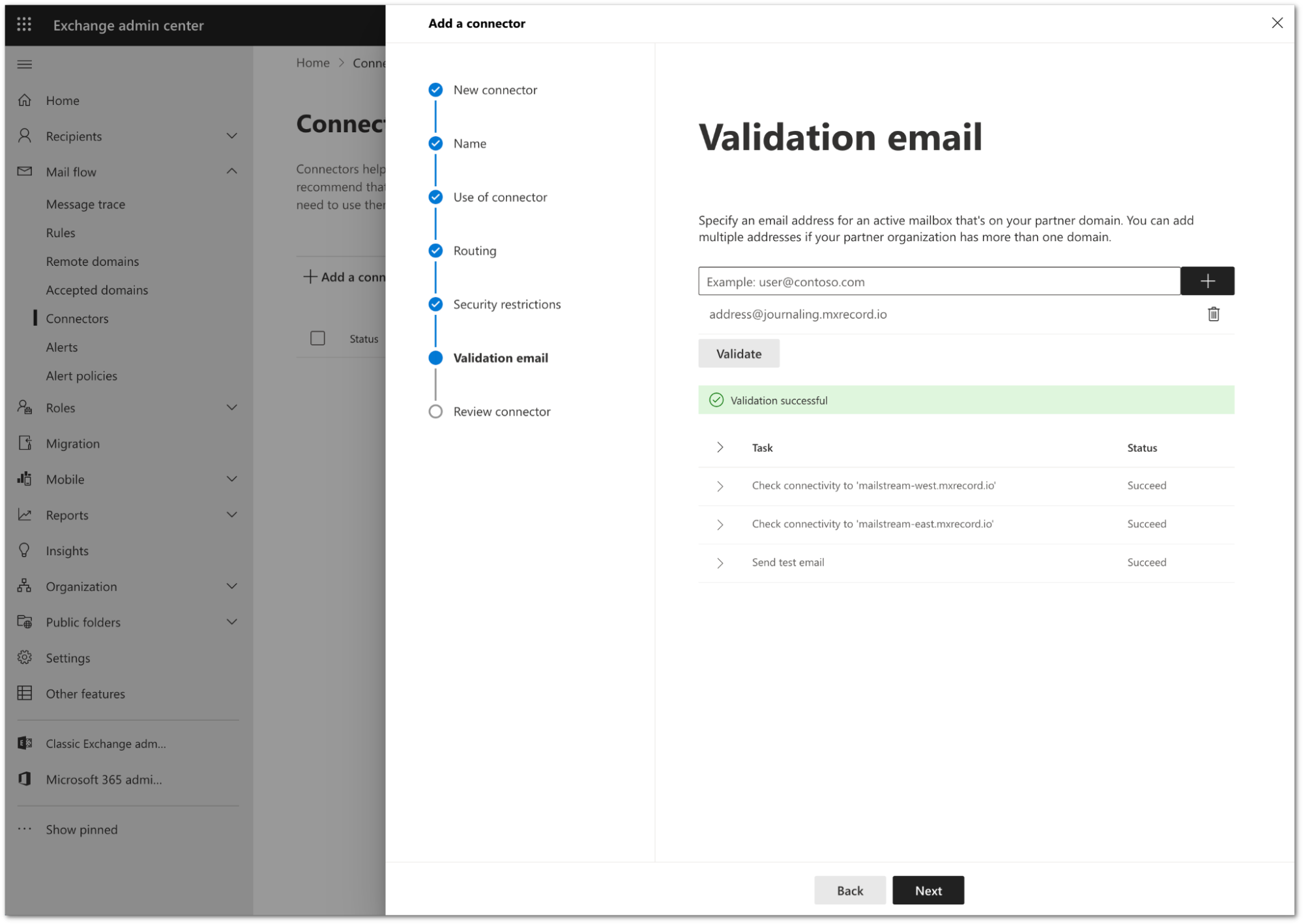 Validation success if all goes well